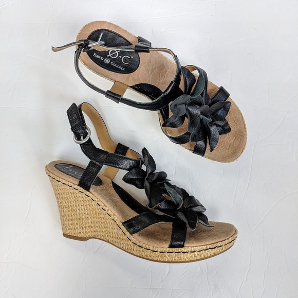 b.o.c. Shoes - Born b.o.c. Platform Wedge Leather Sandals
